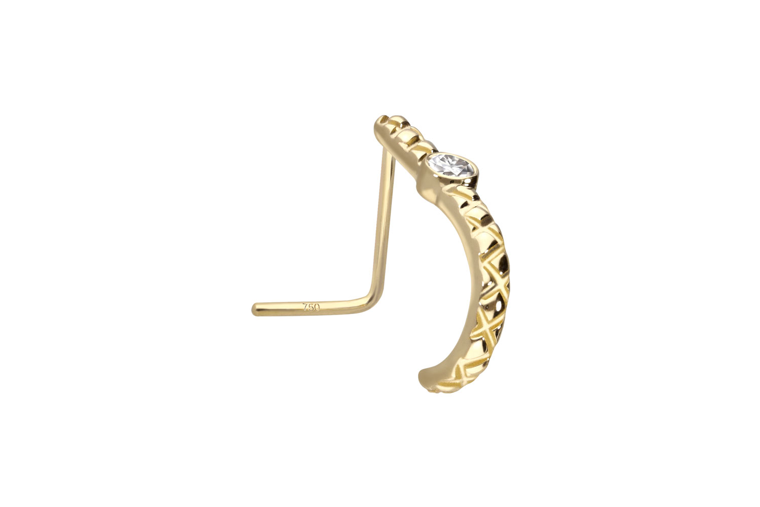 14/18 Karat Gold Nasenstecker Nasenpiercing MOISSANIT